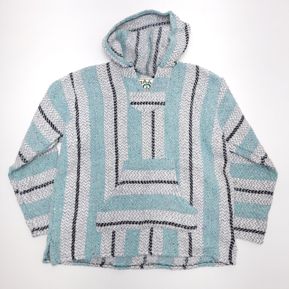 Baja Joe Poncho Hoodie-Surfer Skater DrugRug Jacket‎ Unisex Size XS Earth Rags